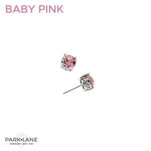 Park Lane BABY PINK Impression Earrings 3 carats crystals studs Silver tone NWT